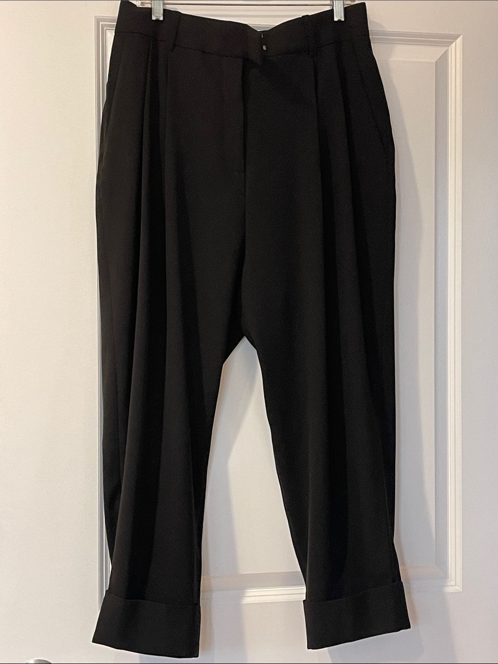 COS Black Pleated Cropped Trousers 12